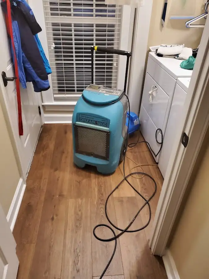 Commercial dehumidifier deployed for Flood Damage Cleanup in South Orange Village